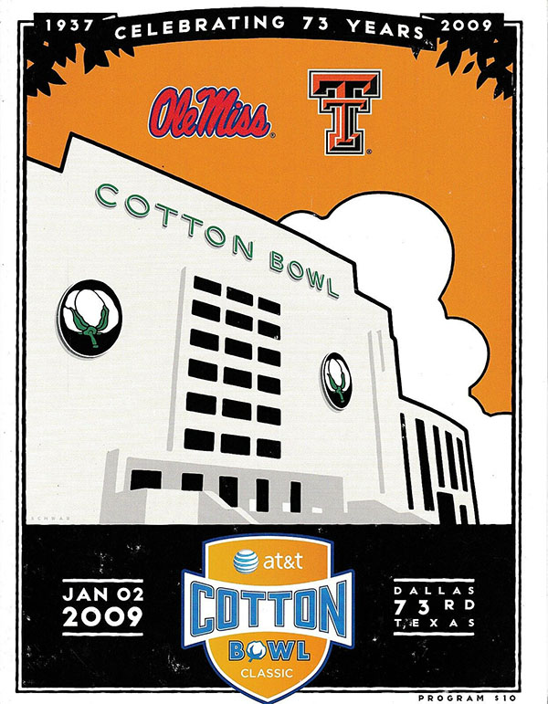 NCAA Bowl Game Program: 2009 Cotton Bowl (Ole Miss Rebels vs. Texas Tech Red Raiders)