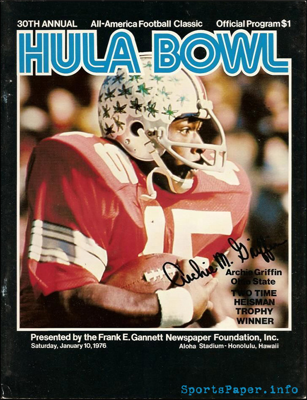 NCAA Bowl Game Program: 1976 Hula Bowl