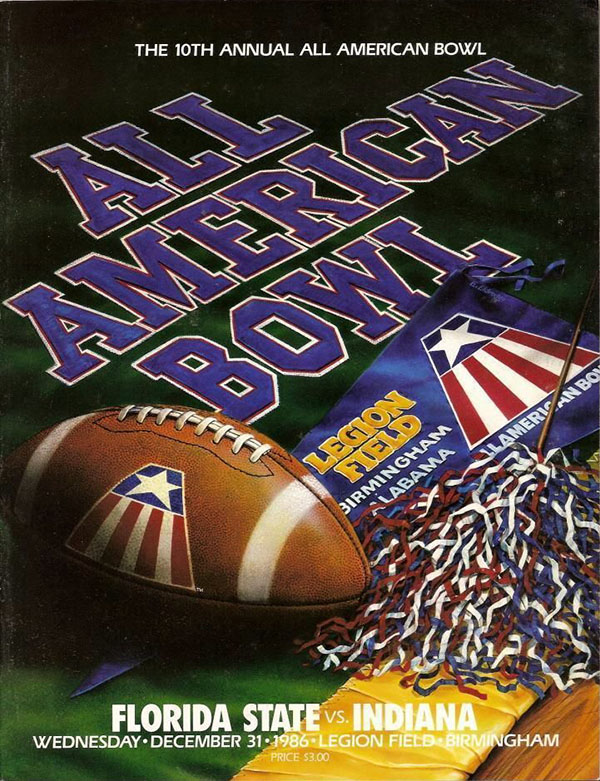 NCAA Bowl Game Program: 1986 All-American Bowl