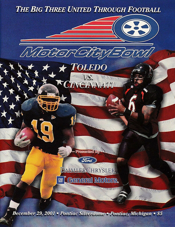 NCAA Bowl Game Program: 2001 Motor City Bowl (Cincinnati Bearcats vs. Toledo Rockets)