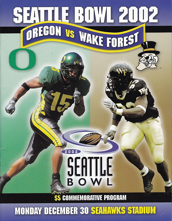 NCAA Bowl Game Program: 2002 Seattle Bowl (Wake Forest Demon Deacons vs. Oregon Ducks)