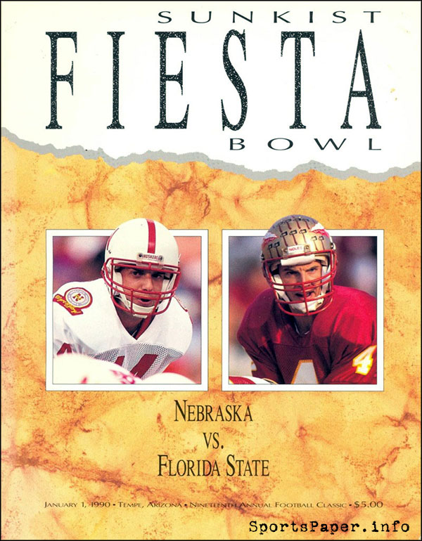 NCAA Bowl Game Program: 1990 Fiesta Bowl