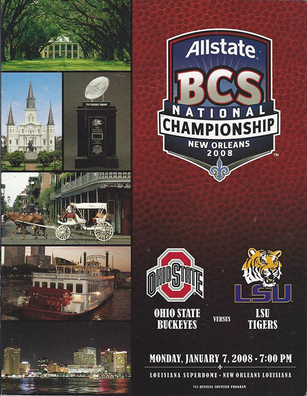 NCAA Bowl Game Program 2008 BCS National Championship Game