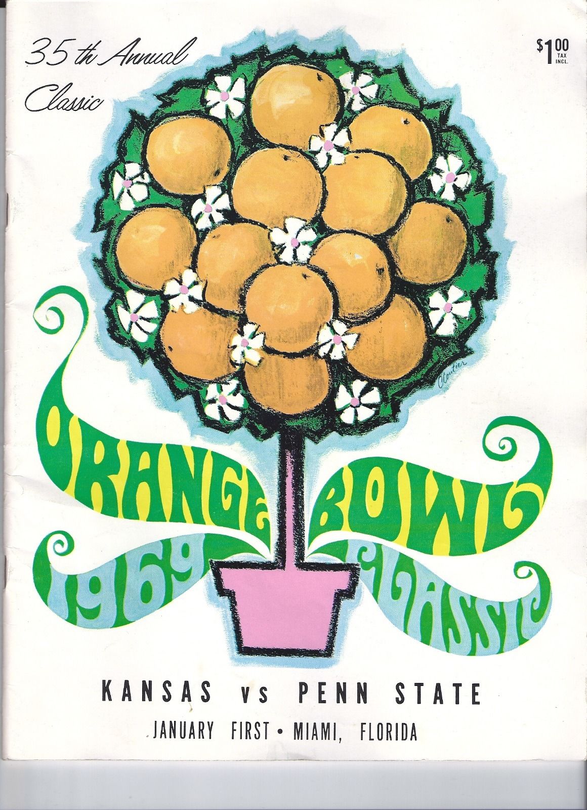 NCAA Bowl Game Program: 1969 Orange Bowl