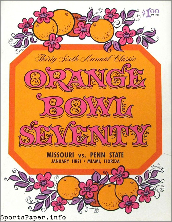 NCAA Bowl Game Program: 1970 Orange Bowl