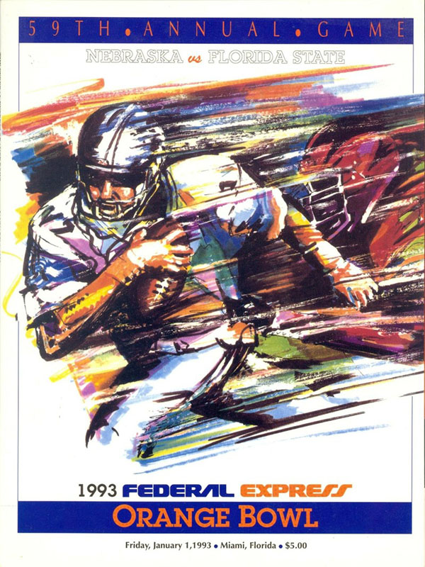 NCAA Bowl Game Program: 1993 Orange Bowl (Nebraska Cornhuskers vs. Florida State Seminoles)