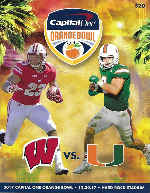 NCAA Bowl Game Program: 2017 Orange Bowl (Wisconsin Badgers vs. Miami Hurricanes)