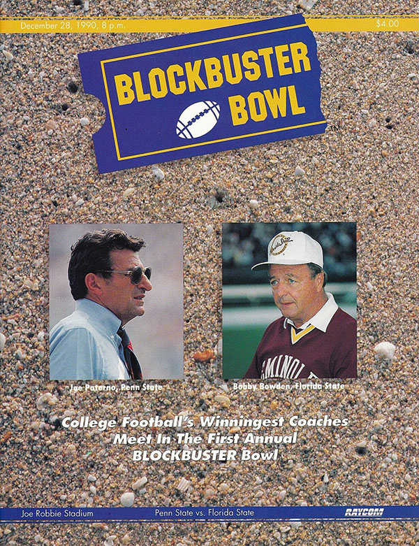 NCAA Bowl Game Program: 1990 Blockbuster Bowl (Penn State Nittany Lions vs. Florida State Seminoles)