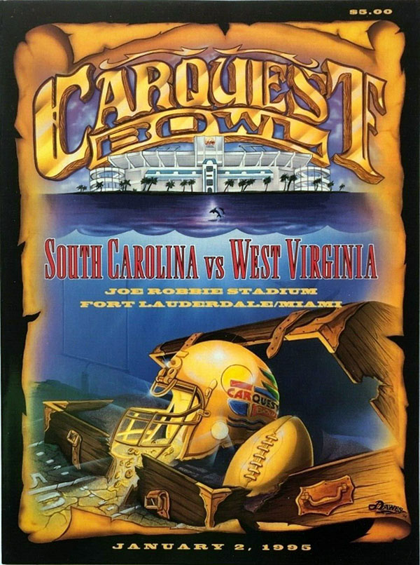 NCAA Bowl Game Program: 1995 Carquest Bowl (West Virginia Mountaineers vs. South Carolina Gamecocks)