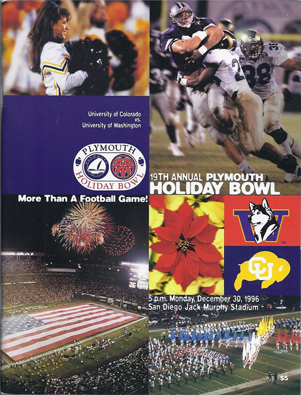 NCAA Bowl Game Program: 1996 Holiday Bowl (Colorado Buffaloes vs. Washington Huskies)