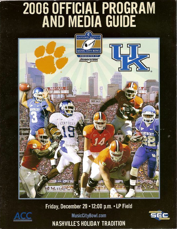 NCAA Bowl Game Program: 2006 Music City Bowl (Clemson Tigers vs. Kentucky Wildcats)