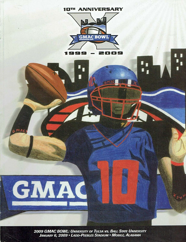 NCAA Bowl Game Program: 2009 GMAC Bowl (Ball State Cardinals vs. Tulsa Golden Hurricane)