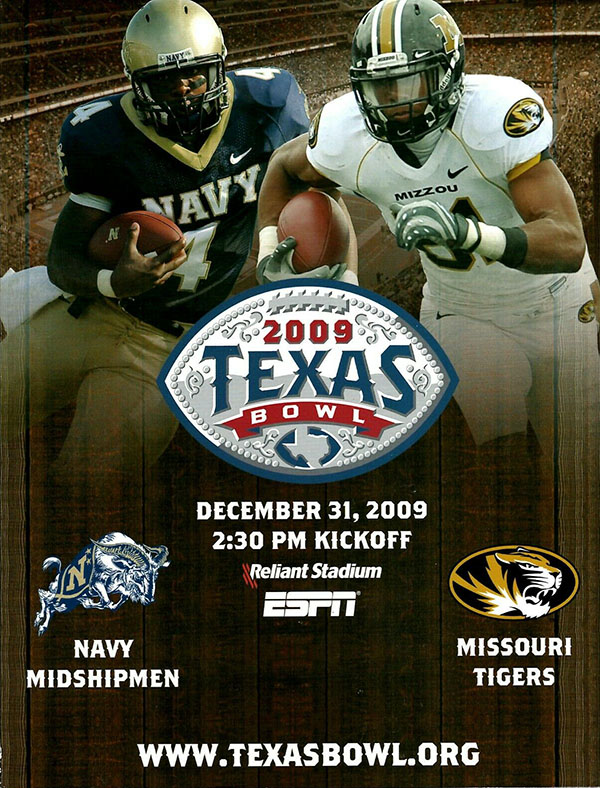 NCAA Bowl Game Program: 2009 Texas Bowl (Navy Midshipmen vs. Missouri Tigers)