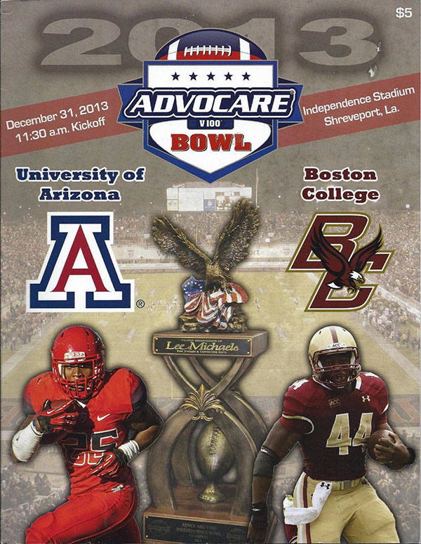 NCAA Bowl Game Program: 2013 Independence Bowl (Arizona Wildcats vs. Boston College Eagles)