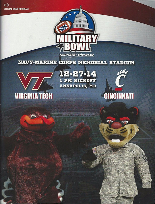 NCAA Bowl Game Program: 2014 Military Bowl (Cincinnati Bearcats vs. Virginia Tech Hokies)