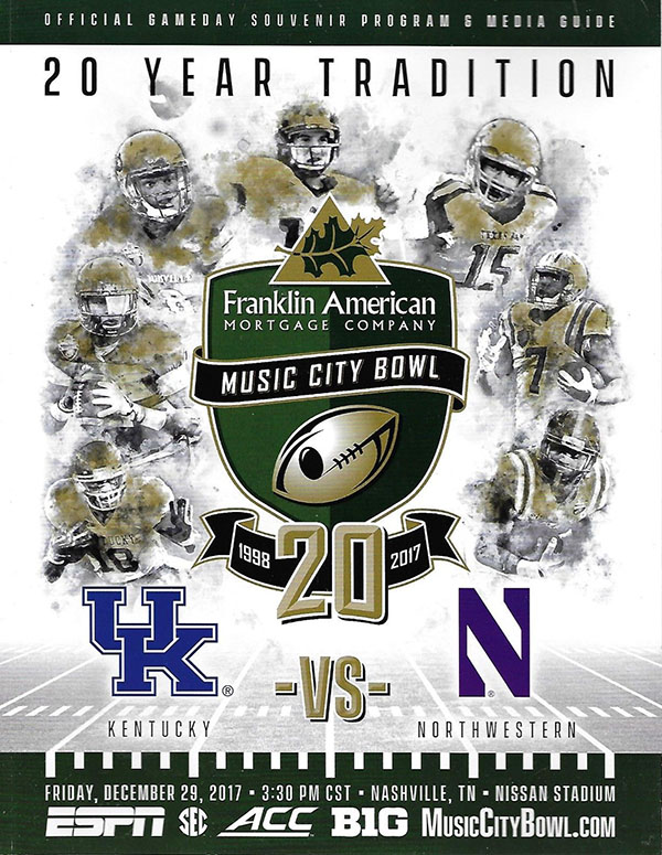 NCAA Bowl Game Program: 2017 Music City Bowl (Northwestern Wildcats vs. Kentucky Wildcats)