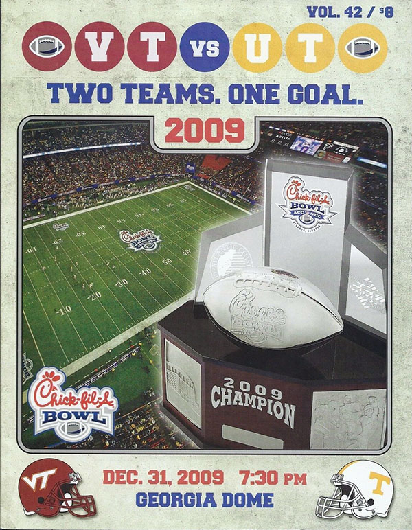 NCAA Bowl Game Program: 2009 Chick-fil-A Bowl (Tennessee Volunteers vs. Virginia Tech Hokies)