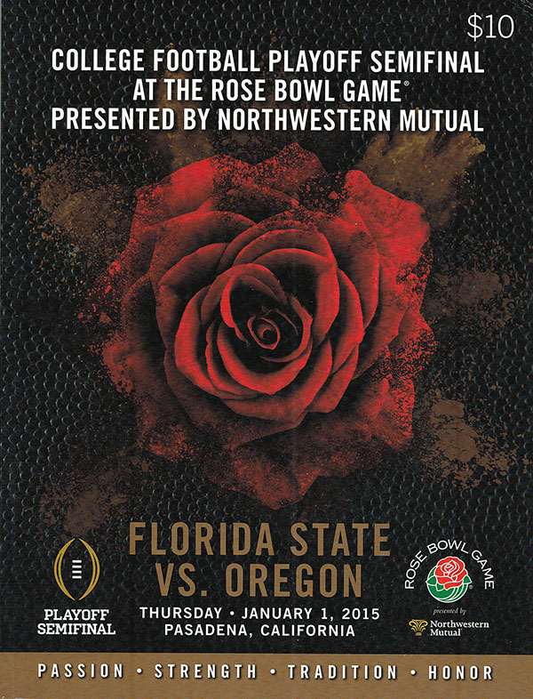 NCAA Bowl Game Program: 2015 Rose Bowl (Oregon Ducks vs. Florida State Seminoles)