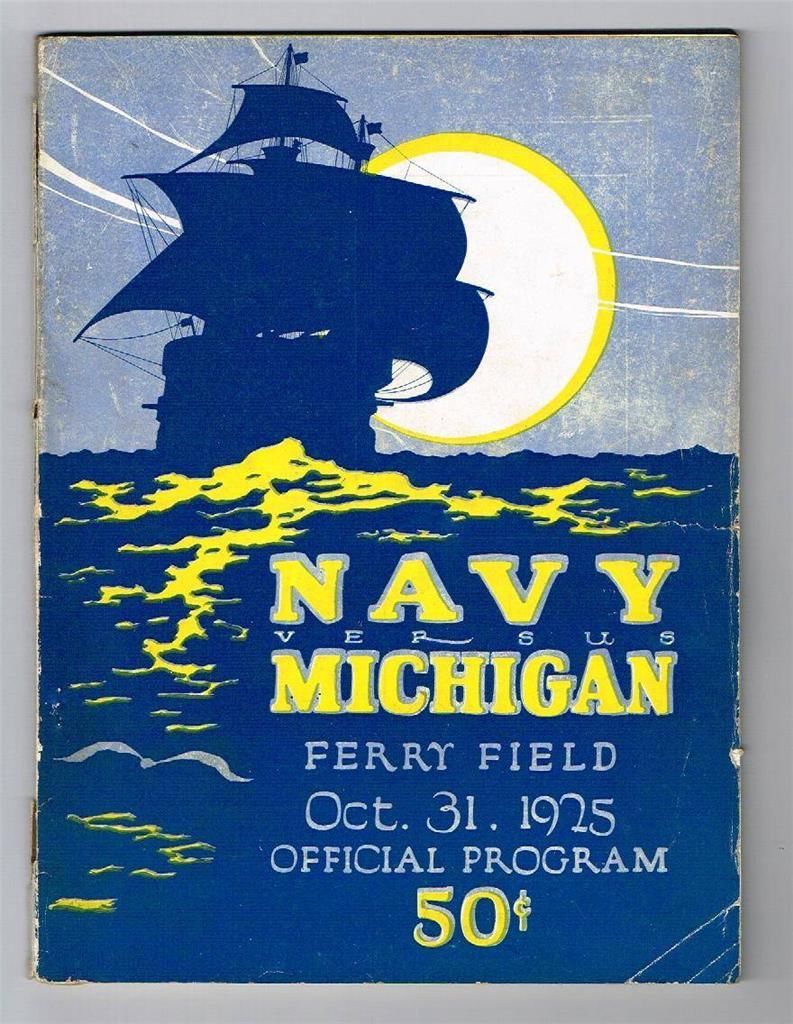 College Football Program: Michigan Wolverines vs. Navy Midshipmen (October 31, 1925)