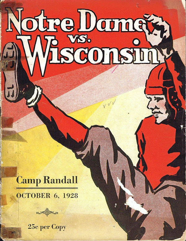 College Football Program: Wisconsin Badgers vs. Notre Dame Fighting Irish (October 6, 1928)