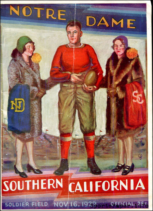 College Football Program: Notre Dame Fighting Irish vs. USC Trojans (November 16, 1929)