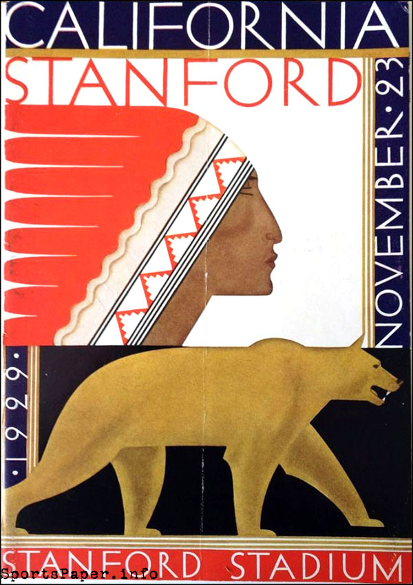 College Football Program: Stanford Indians vs. California Golden Bears (November 23, 1929)