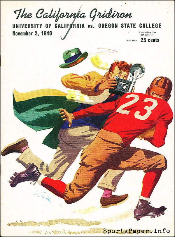 College Football Program: California Golden Bears vs. Oregon State Beavers (November 2, 1940)