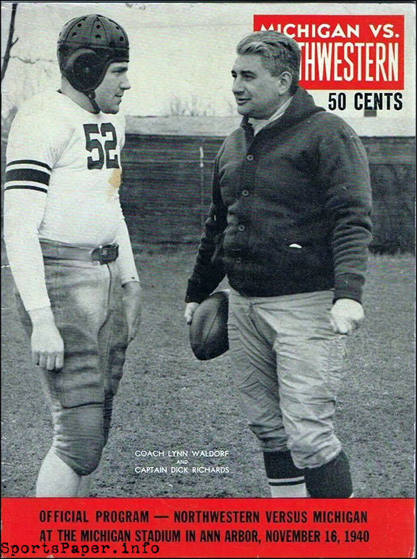 College Football Program: Michigan Wolverines vs. Northwestern Wildcats (November 16, 1940)