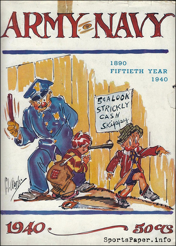 College Football Program: Army Cadets vs. Navy Midshipmen (November 30, 1940)
