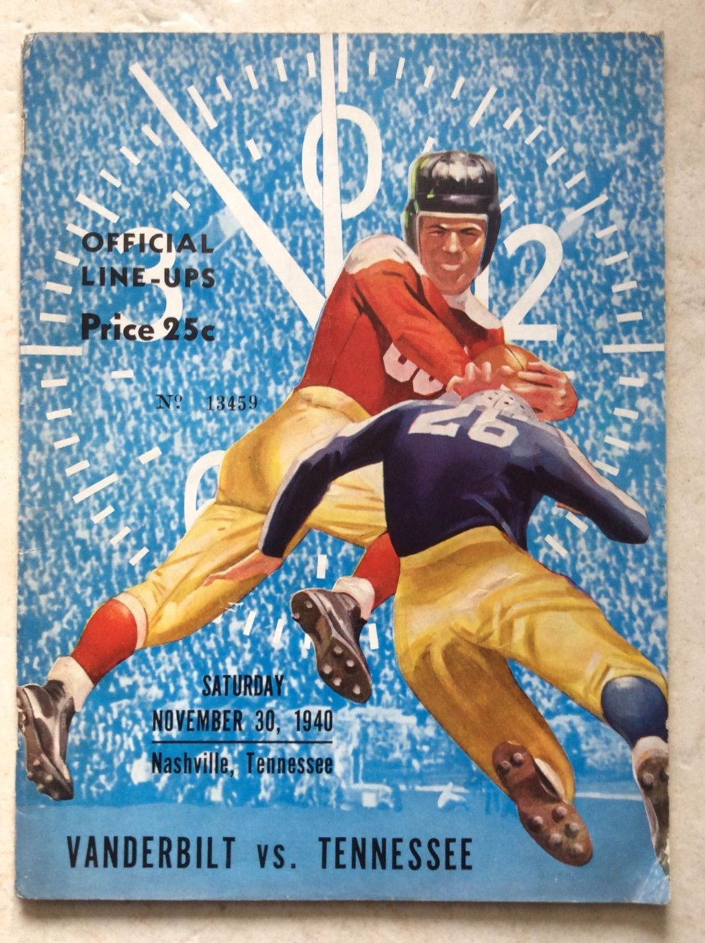 College Football Program: Vanderbilt Commodores vs. Tennessee Volunteers (November 30, 1940)