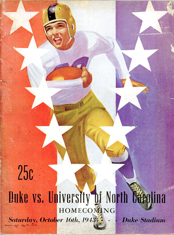 College Football Program: Duke Blue Devils vs. North Carolina Tar Heels (October 16, 1943)