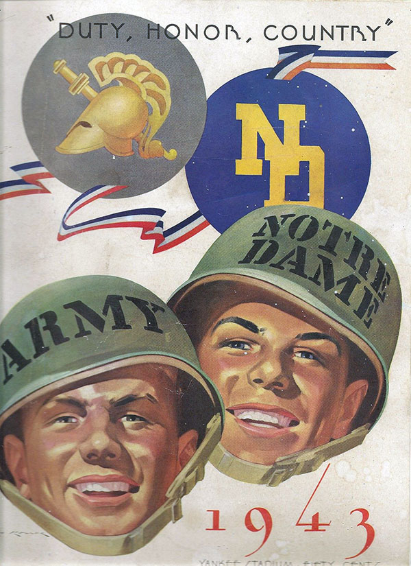 College Football Program: Army Cadets vs. Notre Dame Fighting Irish (November 6, 1943)