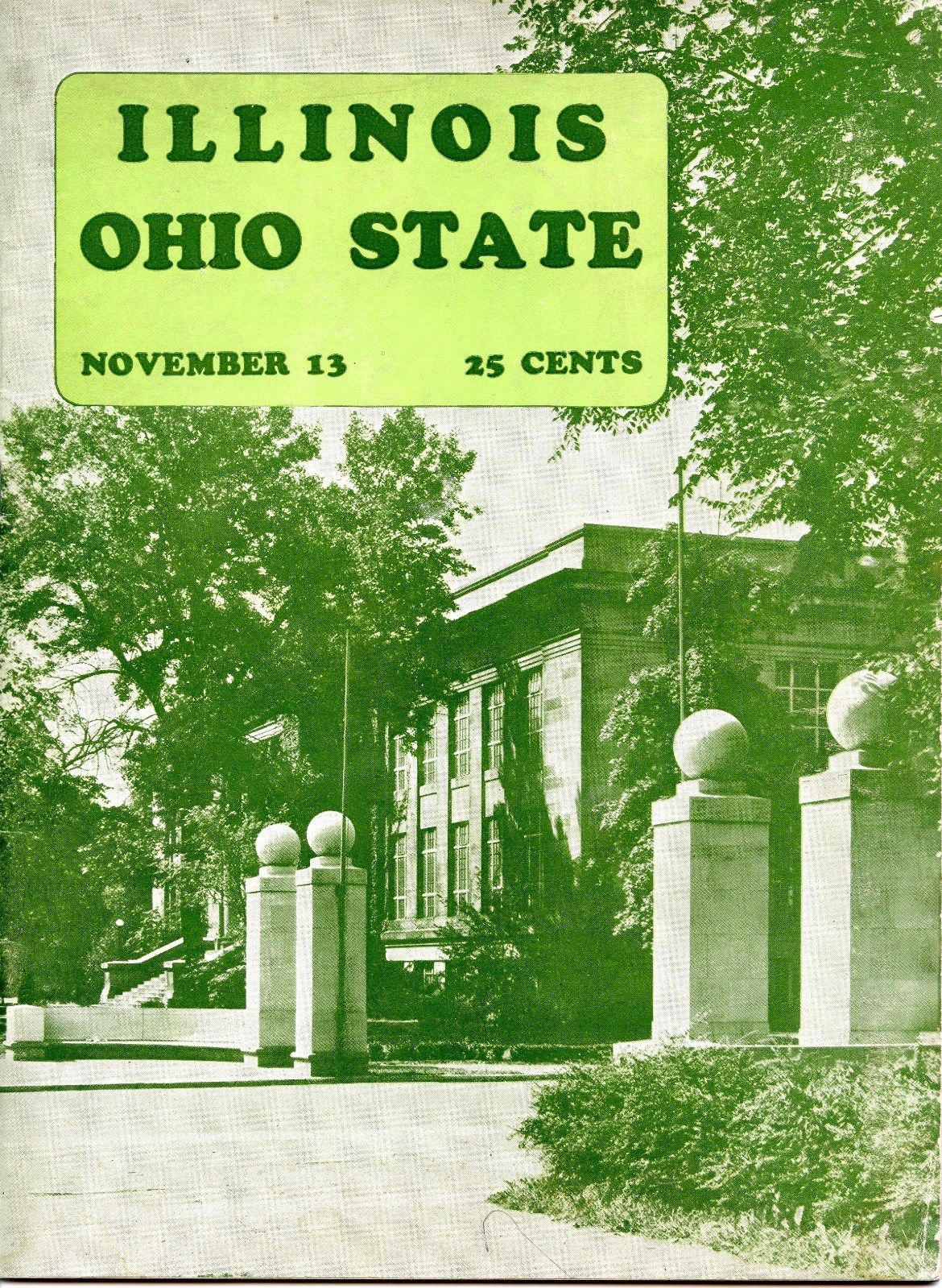 College Football Program: Ohio State Buckeyes vs. Illinois Fighting Illini (November 13, 1943)