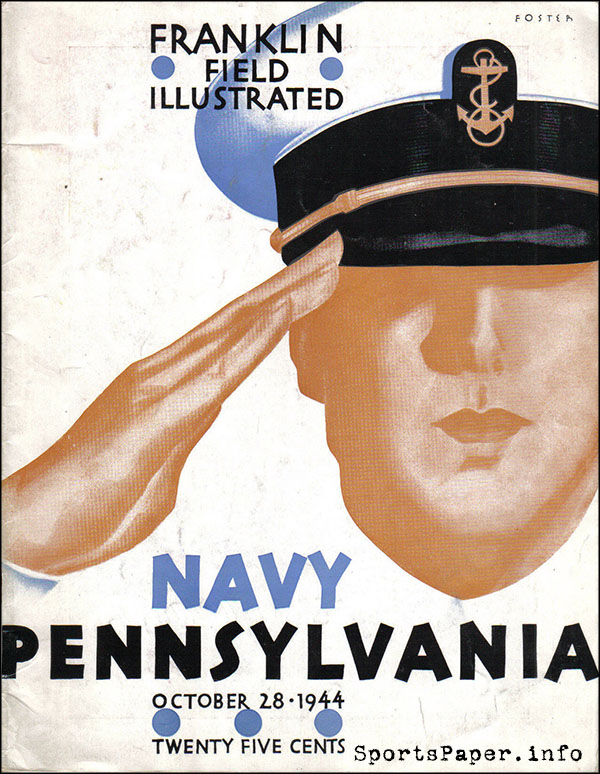 College Football Program: Penn Quakers vs. Navy Midshipmen (October 28, 1944)