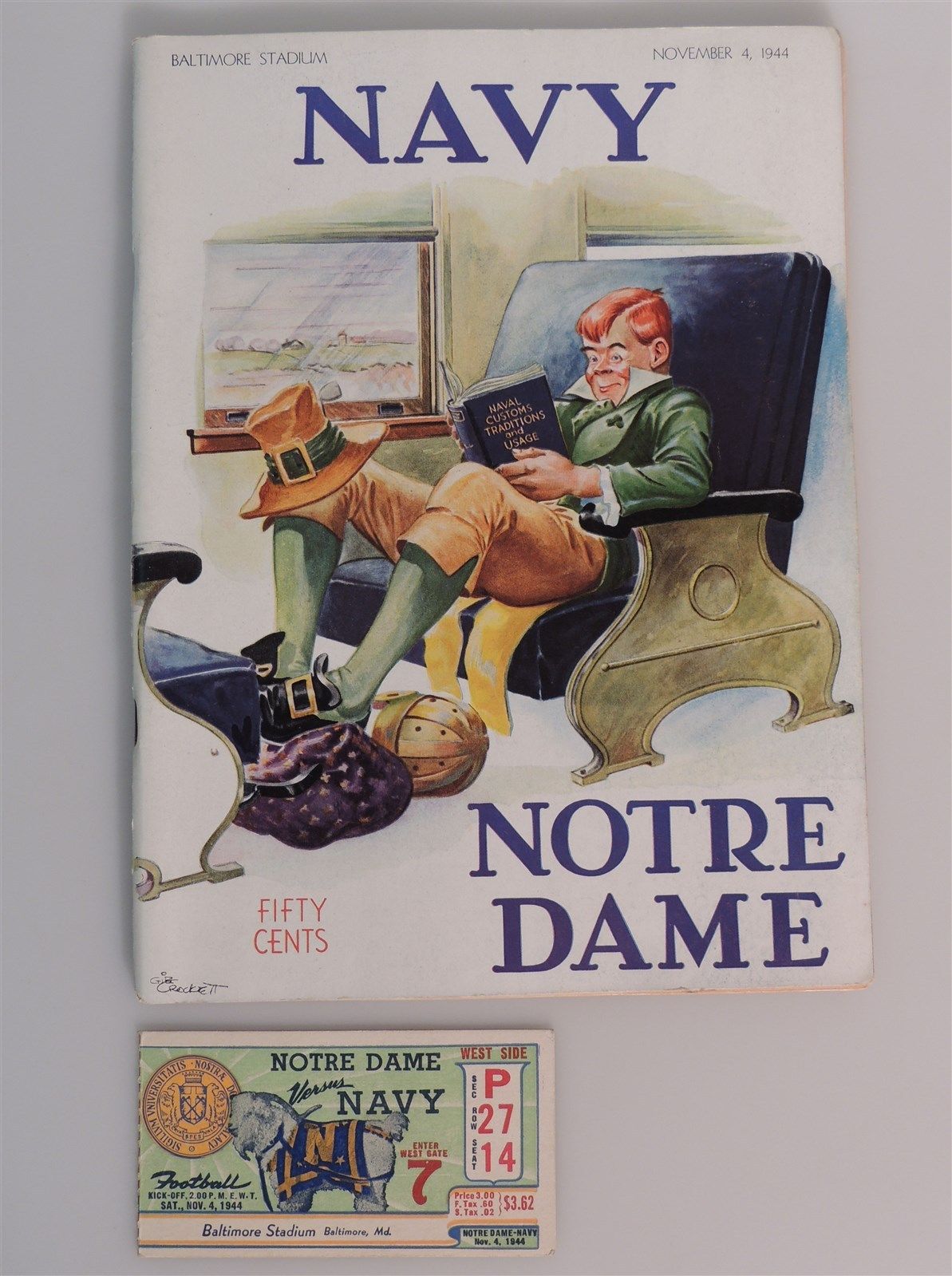 College Football Program: Navy Midshipmen vs. Notre Dame Fighting Irish (November 4, 1944)