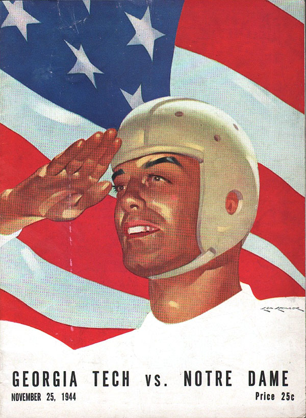 College Football Program: Georgia Tech Yellow Jackets vs. Notre Dame Fighting Irish (November 25, 1944)