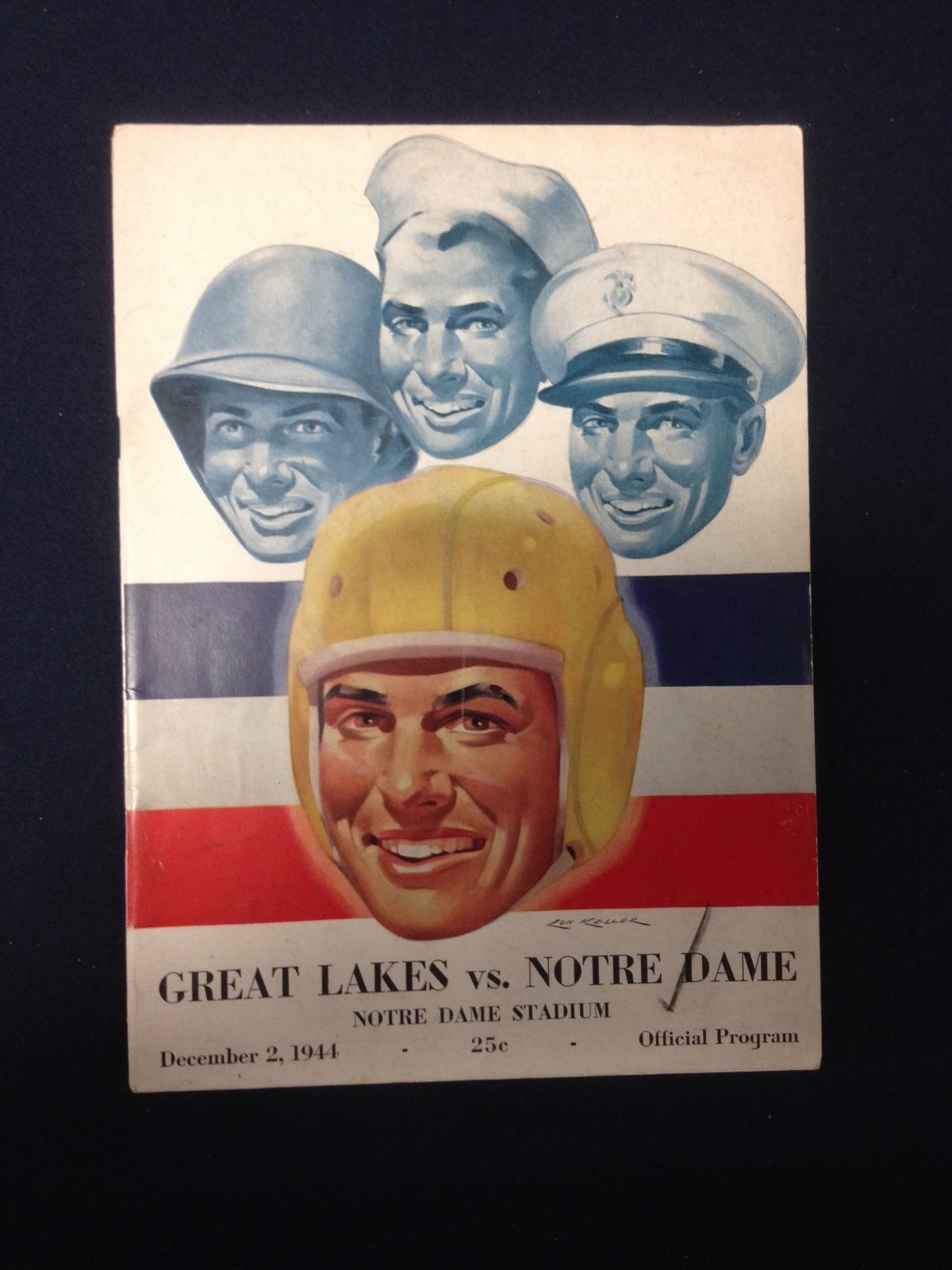 College Football Program: Notre Dame Fighting Irish vs. Great Lakes Navy Bluejackets (December 2, 1944)