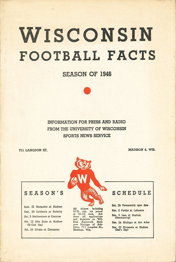 College Football Media Guide: Wisconsin Badgers (1946)