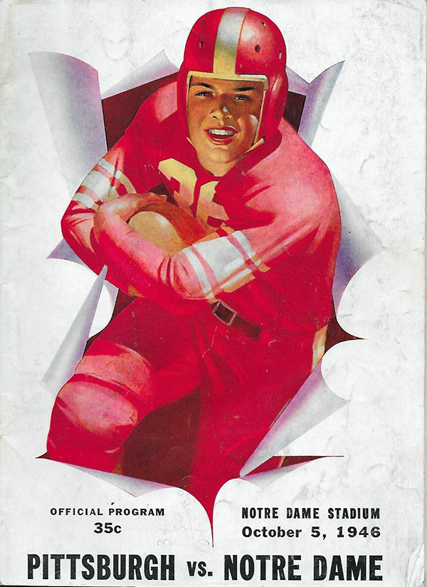 College Football Program: Notre Dame Fighting Irish vs. Pittsburgh Panthers (October 5, 1946)