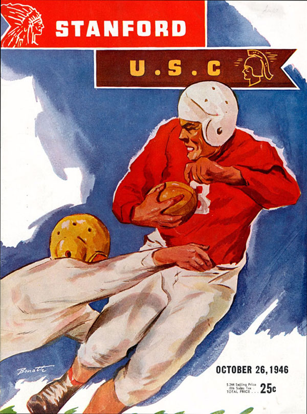 College Football Program: Stanford Indians vs. USC Trojans (October 26, 1946)