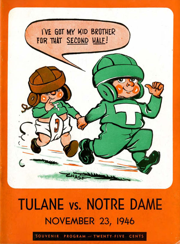 College Football Program: Tulane Green Wave vs. Notre Dame Fighting Irish (November 23, 1946)