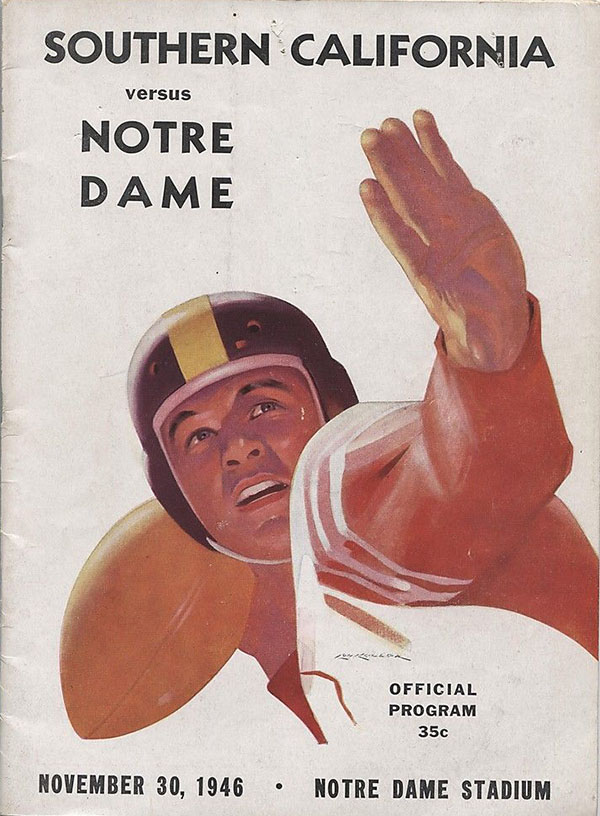 College Football Program: Notre Dame Fighting Irish vs. USC Trojans (November 30, 1946)