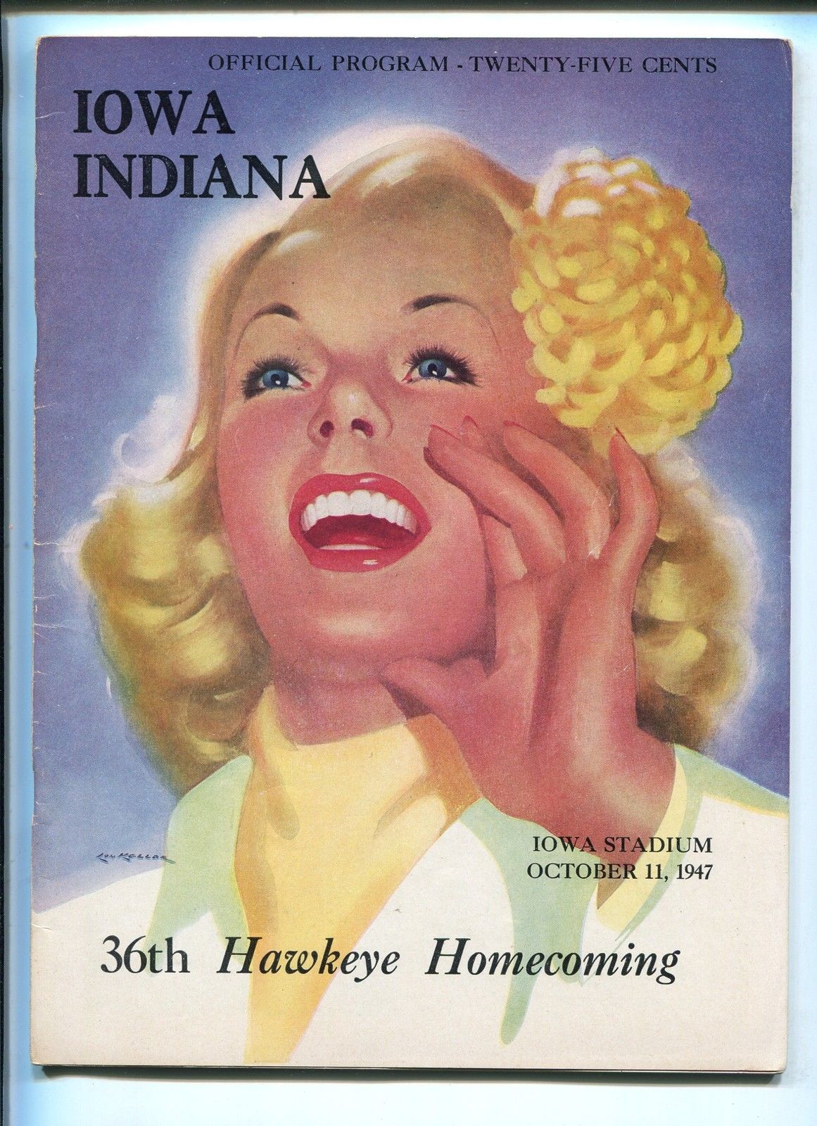 College Football Program: Iowa Hawkeyes vs. Indiana Hoosiers (October 11, 1947)