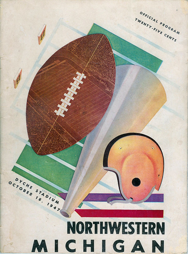 College Football Program: Northwestern Wildcats vs. Michigan Wolverines (October 18, 1947)