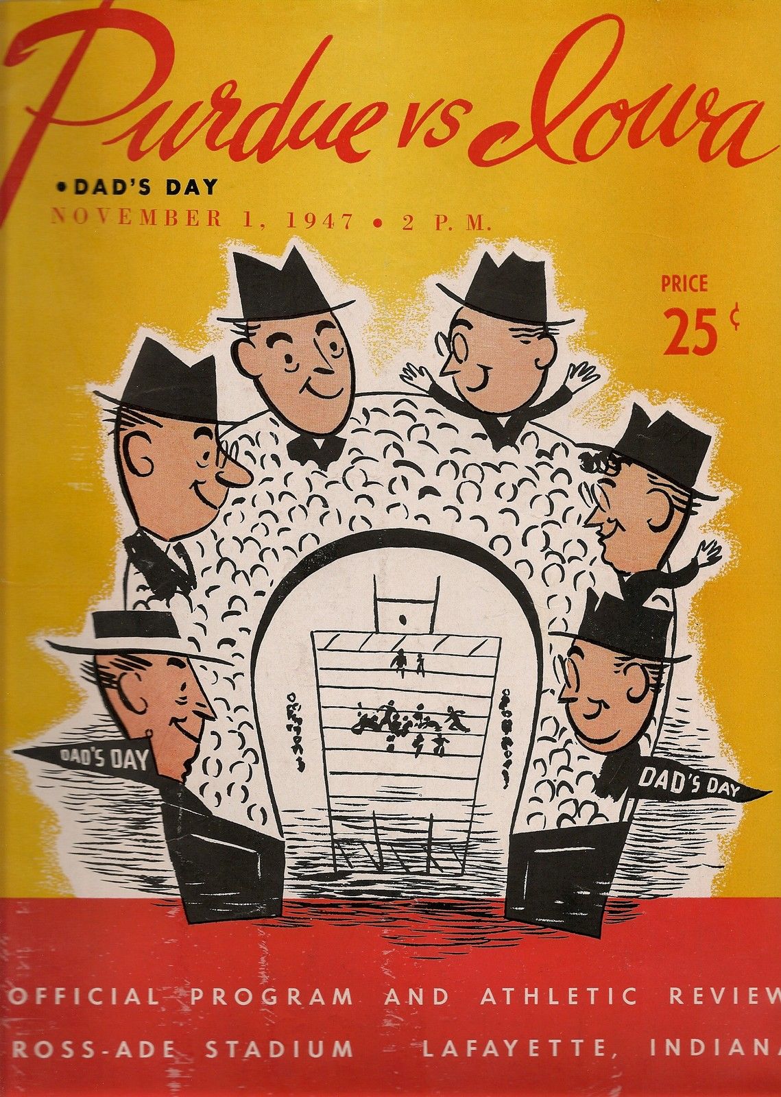 College Football Program: Purdue Boilermakers vs. Iowa Hawkeyes (November 1, 1947)