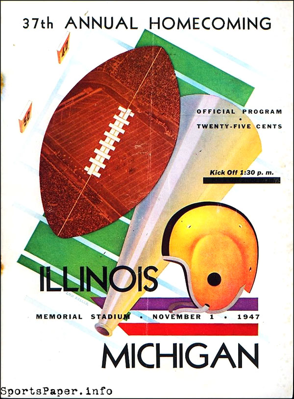 College Football Program: Illinois Fighting Illini vs. Michigan Wolverines (November 1, 1947)