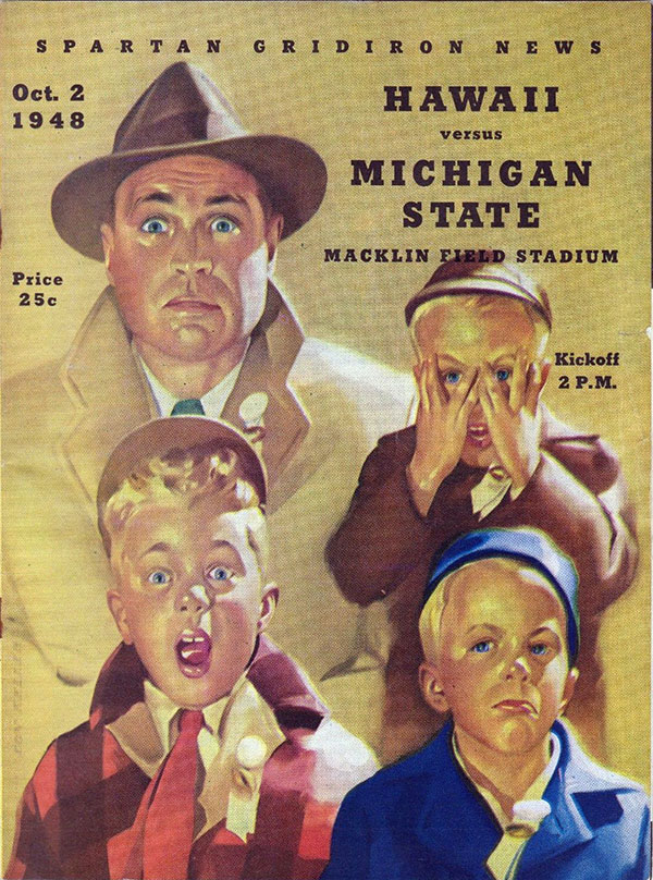 College Football Program: Michigan State Spartans vs. Hawaii Rainbows (October 2, 1948)