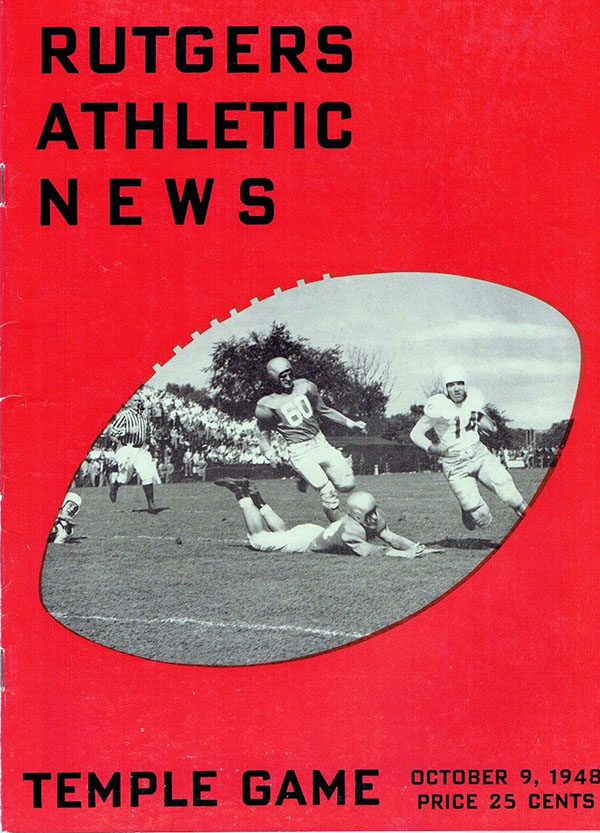 College Football Program: Rutgers Scarlet Knights vs. Temple Owls (October 9, 1948)