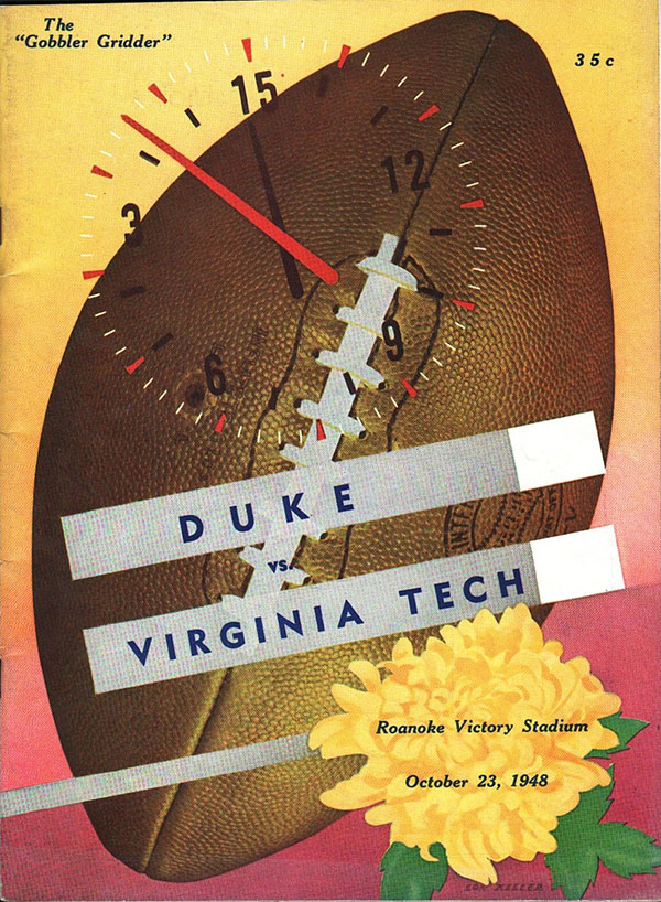 College Football Program: Virginia Tech Gobblers vs. Duke Blue Devils (October 23, 1948)