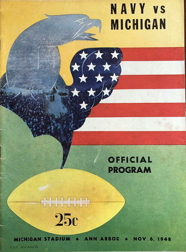 College Football Program: Michigan Wolverines vs. Navy Midshipmen (November 6, 1948)